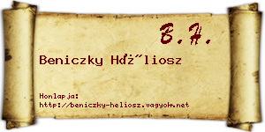Beniczky Héliosz névjegykártya